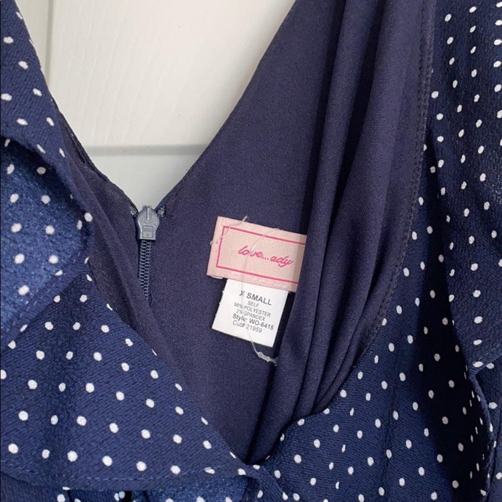 Blue & white polka dot jumpsuit - Picture 7 of 7